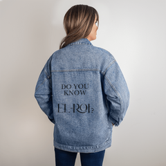 “Do You Know El-Roi?” – Faith Question Oversized Women's Denim Jacket