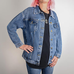 “Do You Know El-Roi?” – Faith Question Oversized Women's Denim Jacket